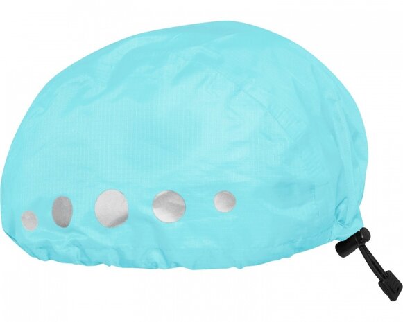 regenhoes fietshelm polyester turquoise maat S