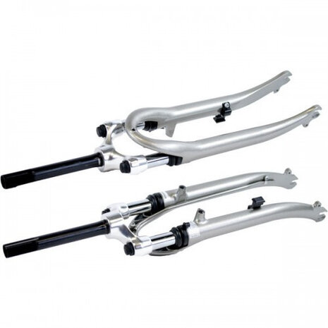 verende voorvork 28 inch 171 mm R-Line rollerbrake zilver