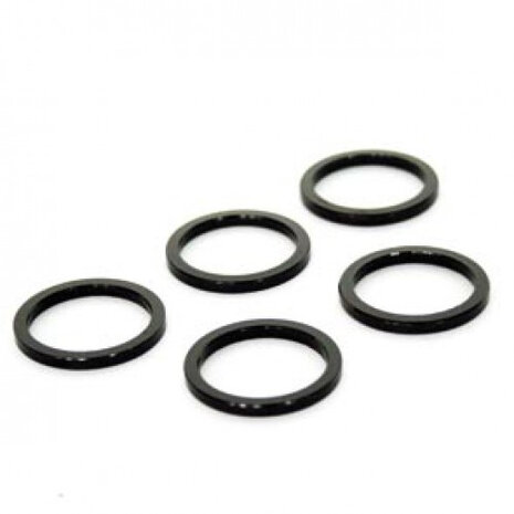 spacers 1-1/8 inch 3 mm aluminium zwart 5 stuks