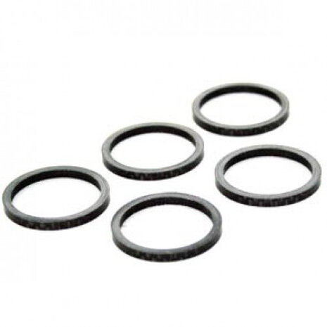 spacers 1-1/8 inch 5 mm carbon zwart 5 stuks