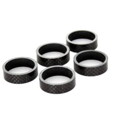 spacers 1-1/8 inch 10 mm carbon zwart 5 stuks