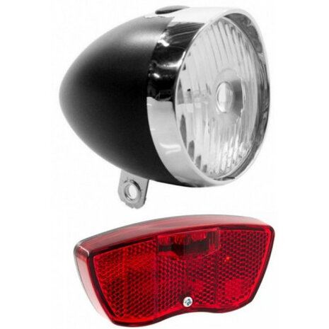 verlichtingsset led batterij zwart/rood