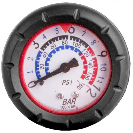 fietspomp Double Head AV/DV/FV manometer zwart