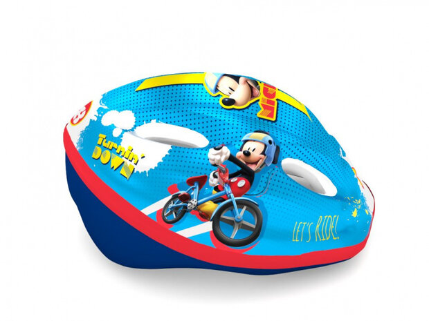 fietshelm Mickey Mouse junior blauw maat 52/56 cm