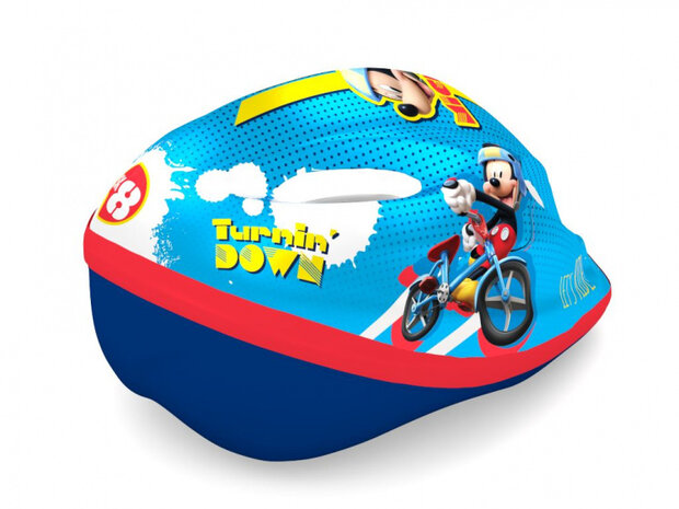 fietshelm Mickey Mouse junior blauw maat 52/56 cm