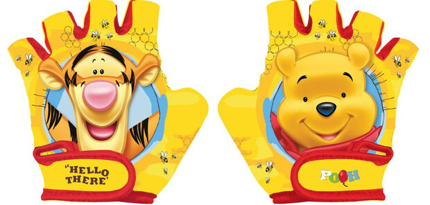 fietshandschoenen Winnie de Poeh junior geel maat S