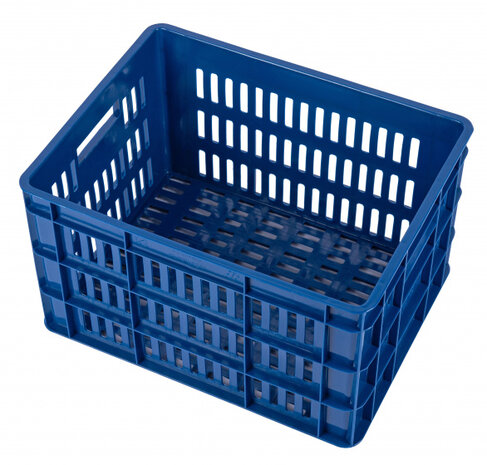 fietskrat kunststof 27 liter donkerblauw