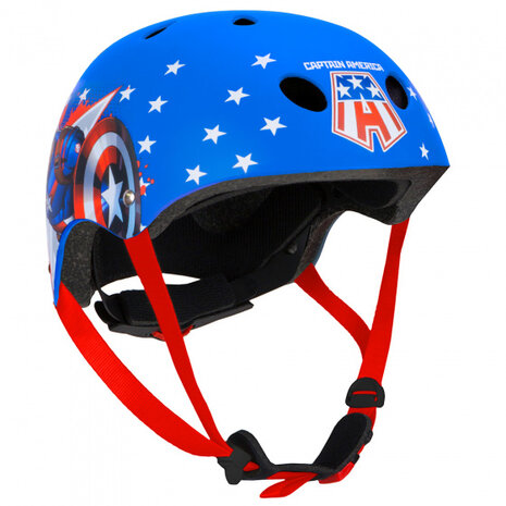 fietshelm Captain America jongens blauw maat 54/58 cm