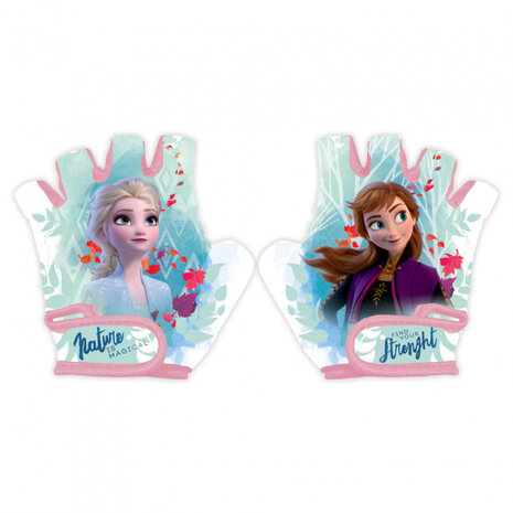 fietshandschoenen Frozen meisjes blauw/wit maat S