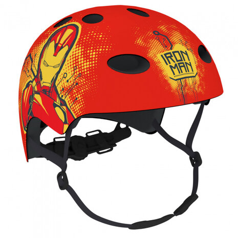fietshelm Iron Man jongens rood maat 54/58 cm