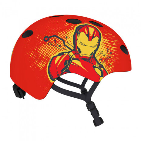 fietshelm Iron Man jongens rood maat 54/58 cm