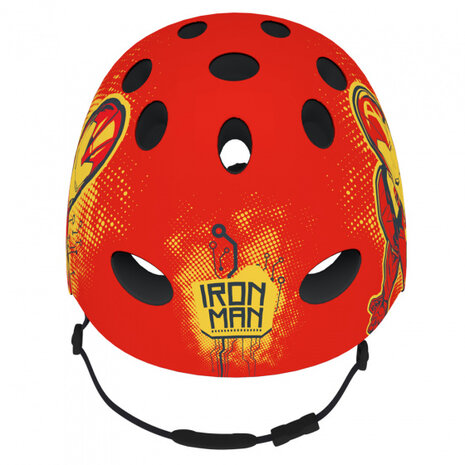 fietshelm Iron Man jongens rood maat 54/58 cm