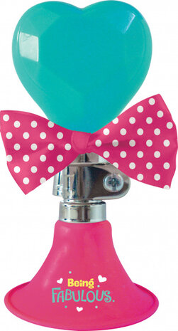 fietstoeter Minnie Mouse 6,5 x 14 cm roze/mintgroen