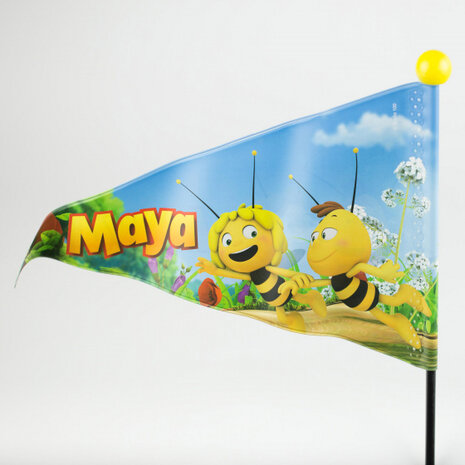fietsvlag Maya de Bij junior 150 cm vinyl zwart/geel