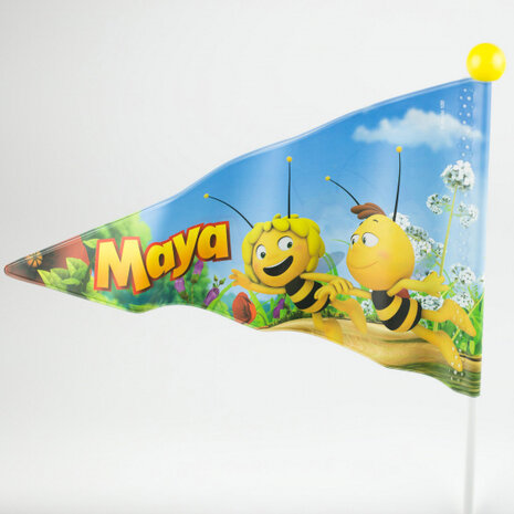 fietsvlag Maya de Bij junior 150 cm vinyl wit/geel