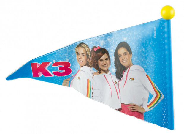 fietsvlag K3 junior 150 cm vinyl roze/geel