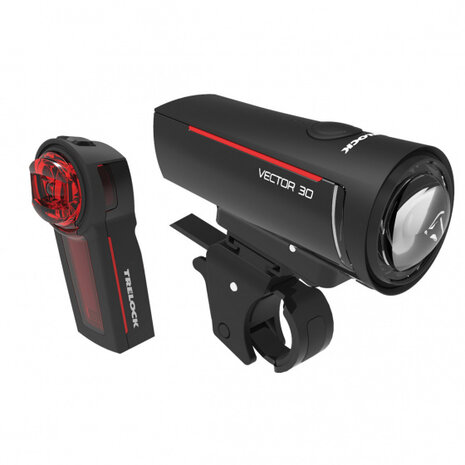 verlichtingsset Vector LS300 &amp; LS740 30 lux zwart 2-delig