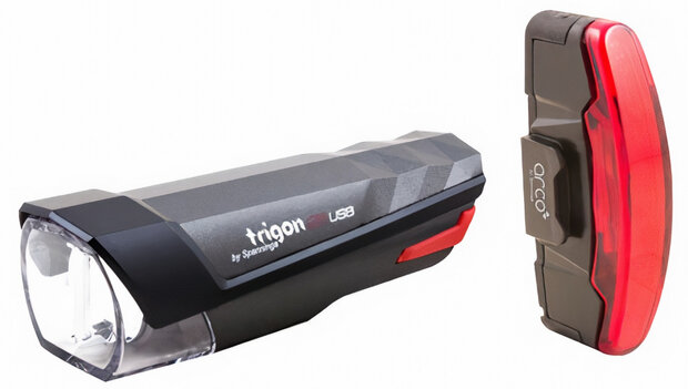 verlichtingsset Trigon 25 II oplaadbaar led zwart