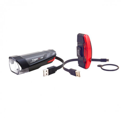 verlichtingsset Trigon 25 II oplaadbaar led zwart