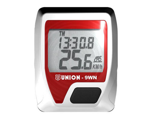fietscomputer 9WN draadloos rood/zilver 9 functies