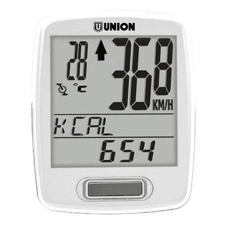 fietscomputer Union 12TW draadloos wit 12 functies