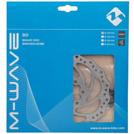 remschijf 140 mm 6 gaats RVS zilver