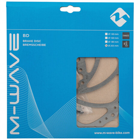 remschijf 203 mm 6 gaats RVS zilver