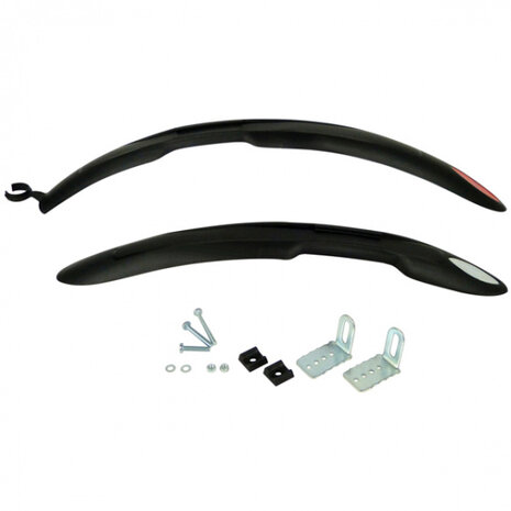 spatbordset MTB 24/26 inch zwart 3-delig