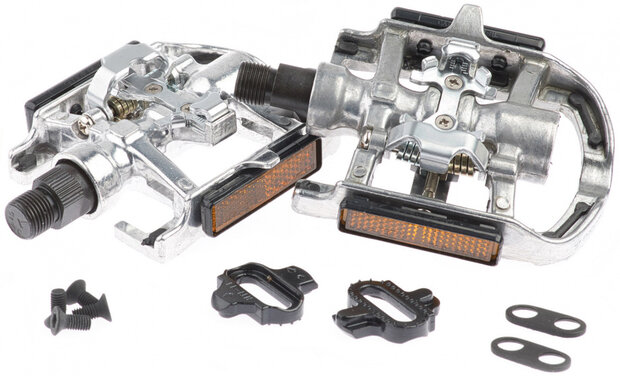 klikpedalenset Combi SPD 9/16 inch zilver