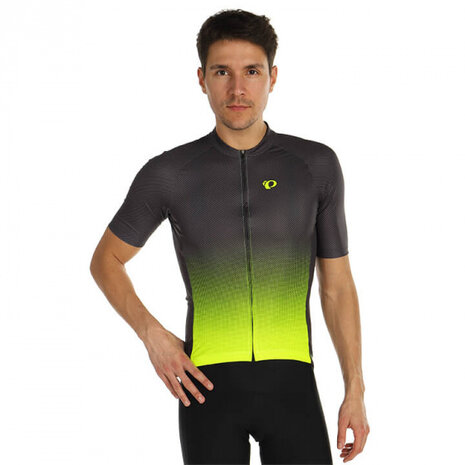 fietsshirt Attack heren polyester geel/grijs maat S
