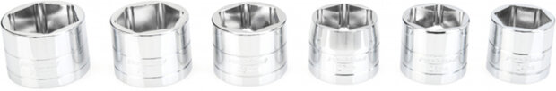 dopsleutelset vlak SKT-6 staal zilver 6-delig