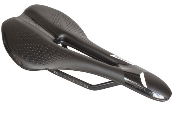 zadel Turnix Flow 132 mm unisex carbon/EVA/leer zwart