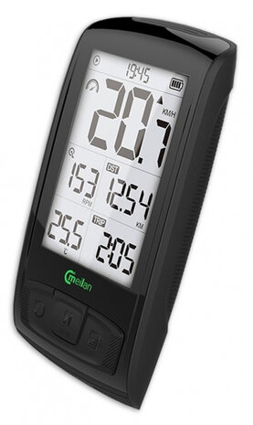 fietscomputer M4 oplaadbaar 2,5 inch zwart 2-delig