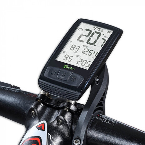 fietscomputer M4 oplaadbaar 2,5 inch zwart 2-delig