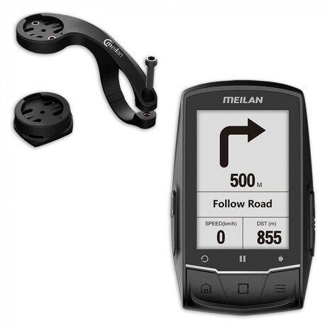 fietscomputer GPS-navigatie oplaadbaar 2,6 inch zwart