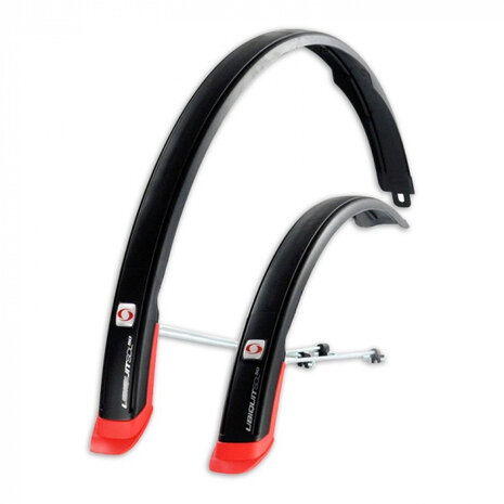 spatbordenset Ubiquit 50 28 inch zwart/rood