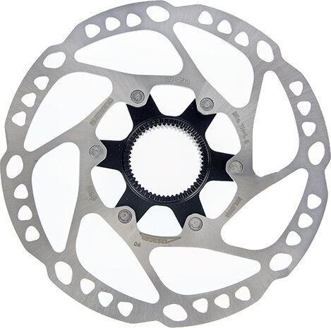 remschijf SM-RT64 160 mm center-lock RVS/alu zilver