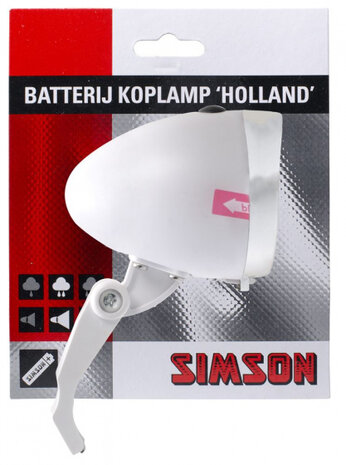koplamp Holland led batterij voorvork wit