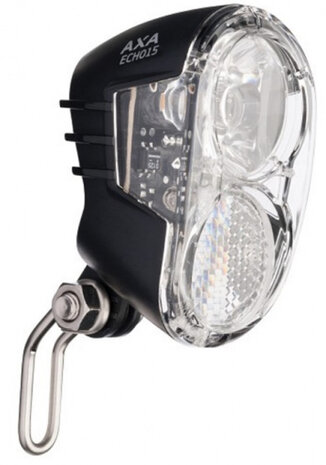 koplamp Echo 15 lux led naafdynamo/fietsaccu voorvork zwart
