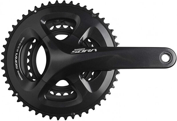 crankstel Sora FC-R3030 50/39/30T 3x9S 175 mm alu zwart