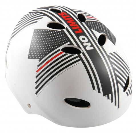 skatehelm No Limits junior wit/zwart/rood mt 55-57 cm