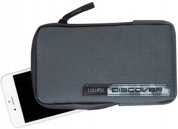telefoontas Gravel 17 cm polyester grijs/zwart