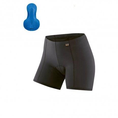 fietsonderbroek Sitivo U dames polyamide zwart/blauw mt 48