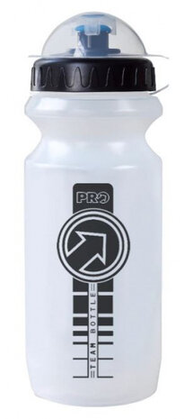 sportbidon met deksel Team 0,6 liter PVC 21 cm wit/zwart