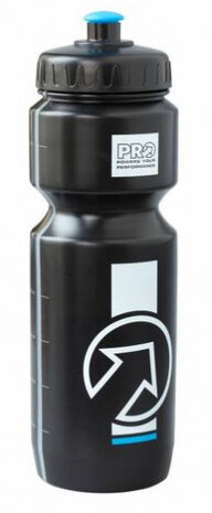 sportbidon Team 0,8 liter PVC 7,4 cm zwart/wit