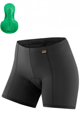 fietsonderbroek Sitivo U dames polyamide zwart/groen mt 44