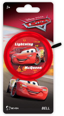 fietsbel Cars jongens 55 mm staal rood/zwart