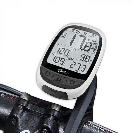 fietscomputer GPS M2 266 gram 2.4 inch wit/zwart