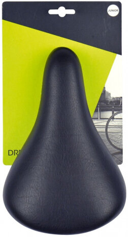 fietszadel junior 21 x 14 cm RVS/polyester zwart