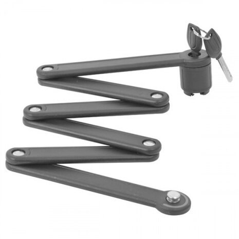vouwslot 85 cm RVS zwart 3-delig